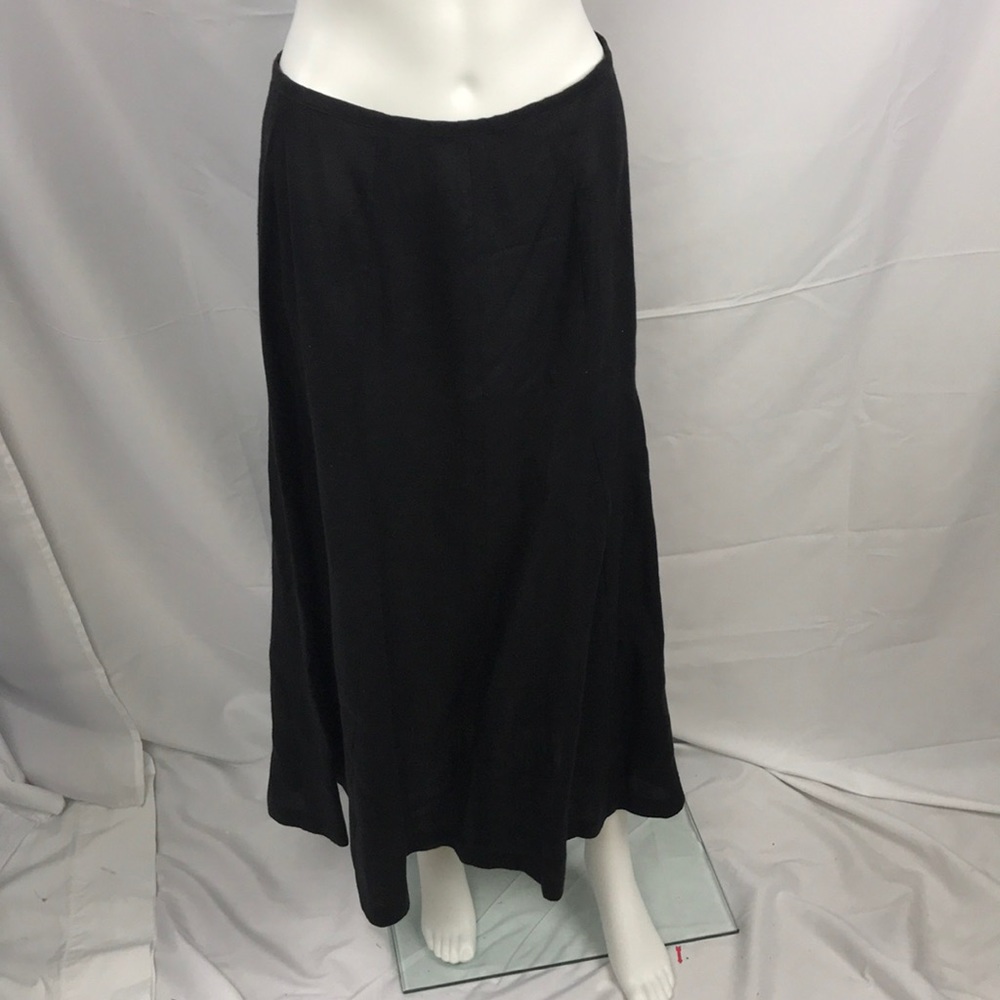 Talbots Black Irish Linen Skirt Size 8